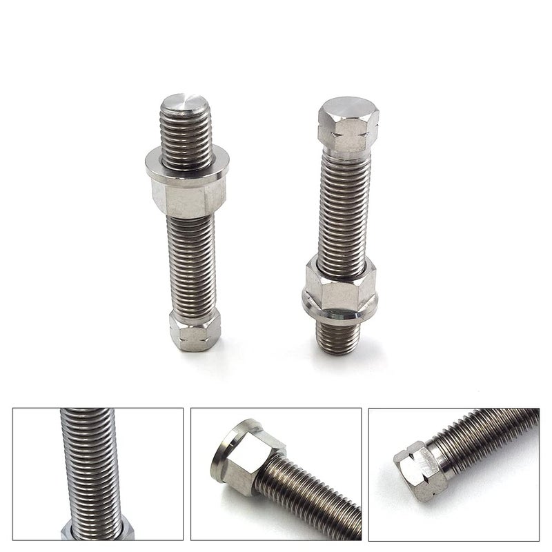PROOTOM Motorcycle Titanium Alloy Chain Adjuster Bolt 1 Pair M8*1.25 Motocross for CRF WRF YZF KXF RMZ Dirt Bike (M8 Natual) - Image 3